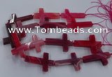 CAG9629 15.5 inches 32*48mm - 35*50mm cross dragon veins agate beads