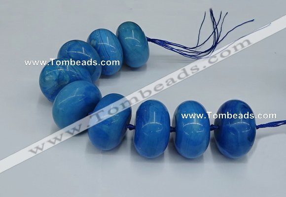 CAG9684 7.5 inches 20*35mm rondelle agate gemstone beads