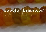 CAG9762 15.5 inches 8*16mm faceted rondelle agate gemstone beads