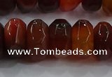 CAG9766 15.5 inches 8*16mm faceted rondelle agate gemstone beads
