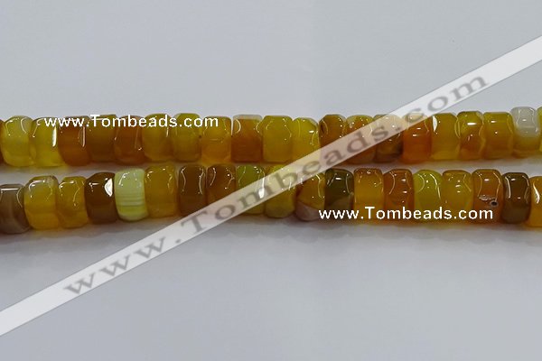 CAG9777 15.5 inches 8*16mm faceted rondelle agate gemstone beads