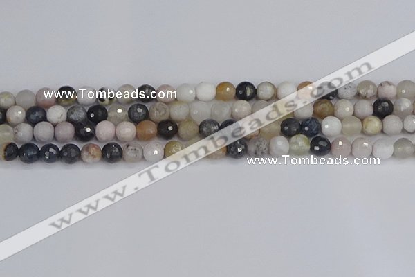 CAG9897 15.5 inches 6mm faceted round parrel dendrite agate beads