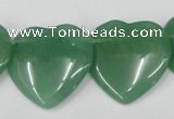 CAJ305 Top-drilled 28*28mm heart green aventurine jade beads