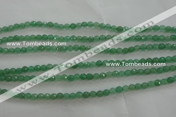 CAJ409 15.5 inches 4mm faceted round green aventurine beads