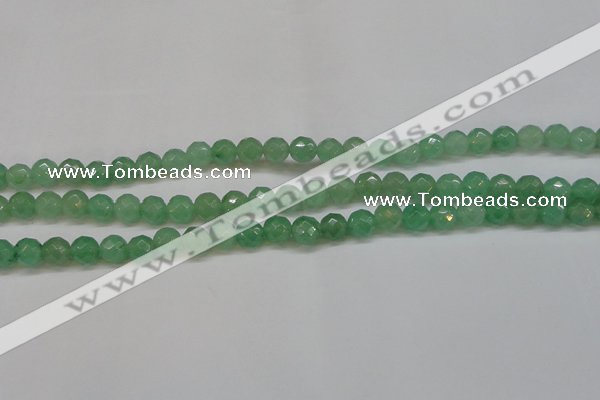 CAJ622 15.5 inches 8mm faceted round green aventurine beads