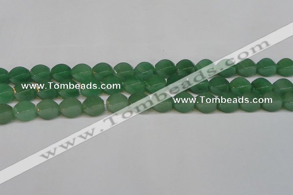 CAJ666 15.5 inches 10*14mm twisted rice green aventurine beads