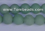CAJ804 15.5 inches 12mm round matte green aventurine beads wholesale
