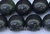 CAJ869 15 inches 10mm round black jade gemstone beads