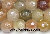 CAJ870 15 inches 6mm faceted round AB-color jade beads