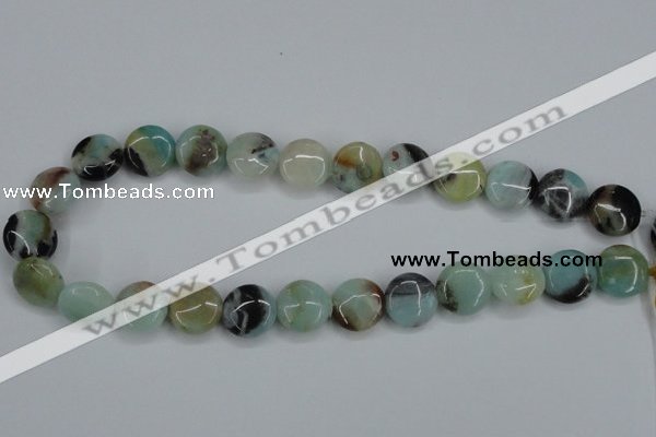 CAM122 15.5 inches 16mm flat round amazonite gemstone beads