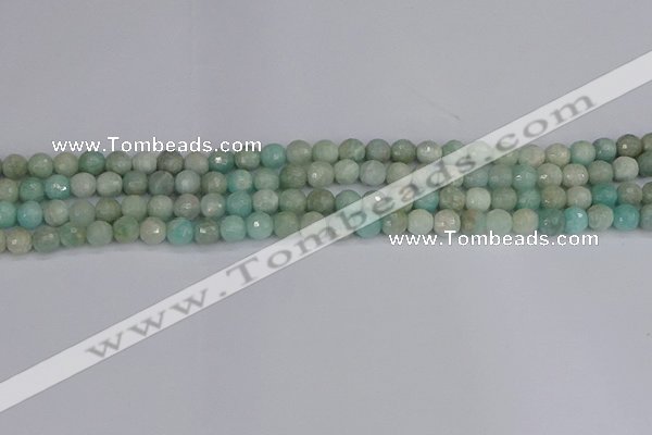 CAM1450 15.5 inches 4mm faceted round amazonite gemstone beads