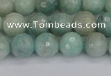 CAM1452 15.5 inches 8mm faceted round amazonite gemstone beads