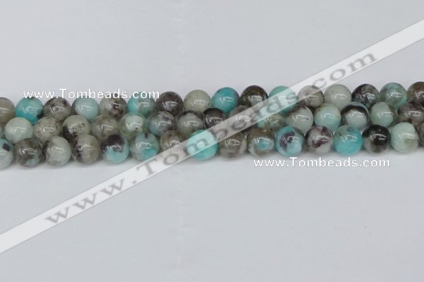 CAM1483 15.5 inches 10mm round Madagascar black amazonite beads