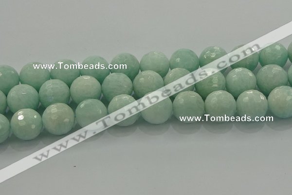 CAM1516 15.5 inches 16mm faceted round peru amazonite beads