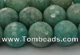 CAM1584 15.5 inches 12mm faceted round Russian amazonite beads