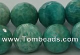 CAM1586 15.5 inches 16mm faceted round Russian amazonite beads