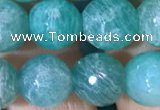 CAM1664 15.5 inches 12mm faceted round Russian amazonite beads