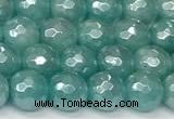 CAM1755 15 inches 6mm faceted round AB-color imitation amazonite beads