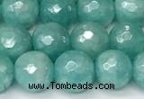 CAM1756 15 inches 8mm faceted round AB-color imitation amazonite agate beads