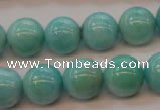 CAM355 15.5 inches 14mm round natural peru amazonite beads wholesale