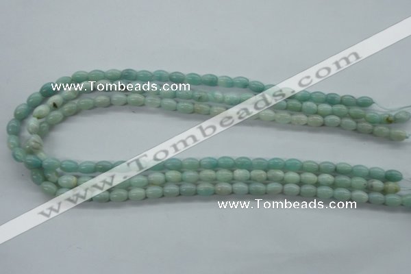 CAM516 15.5 inches 6*8mm rice mexican amazonite gemstone beads