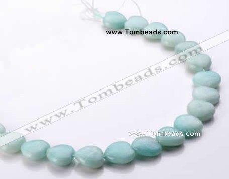 CAM56 16*16mm natural amazonite heart gemstone beads Wholesale