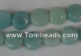 CAM619 15.5 inches 12mm flat round Chinese amazonite gemstone beads
