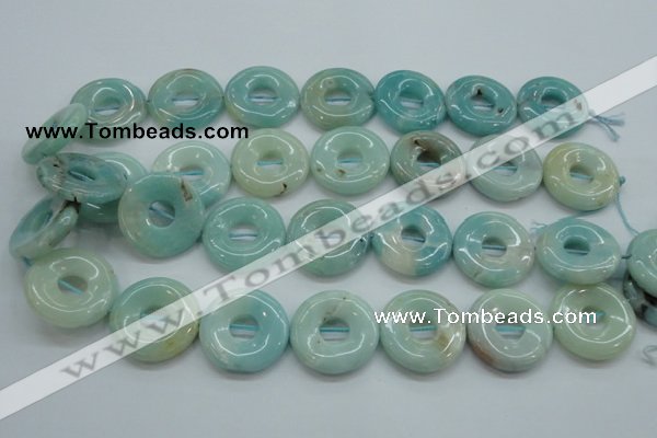 CAM653 15.5 inches 25mm donut amazonite beads wholesale