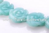 CAM80 5*16mm carved flower natural amazonite beads Wholesale