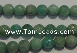 CAM812 15.5 inches 8mm faceted round Brazilian amazonite beads