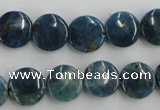 CAP207 15.5 inches 12mm flat round natural apatite gemstone beads