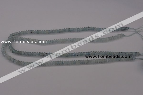 CAQ135 15.5 inches 4*6mm rondelle natural aquamarine beads