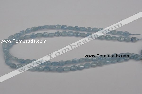 CAQ142 15.5 inches 8*10mm oval natural aquamarine beads wholesale