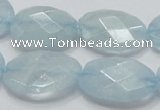 CAQ53 15.5 inches 20*25mm faceted oval natural aquamarine beads