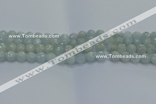 CAQ561 15.5 inches 8mm faceted round natural aquamarine beads