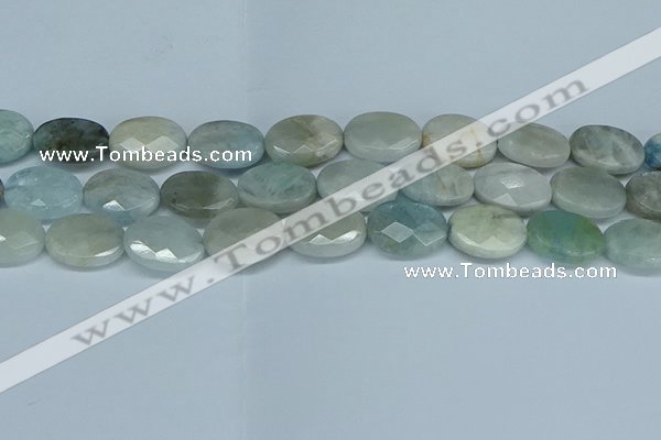 CAQ583 15.5 inches 15*20mm faceted oval aquamarine beads