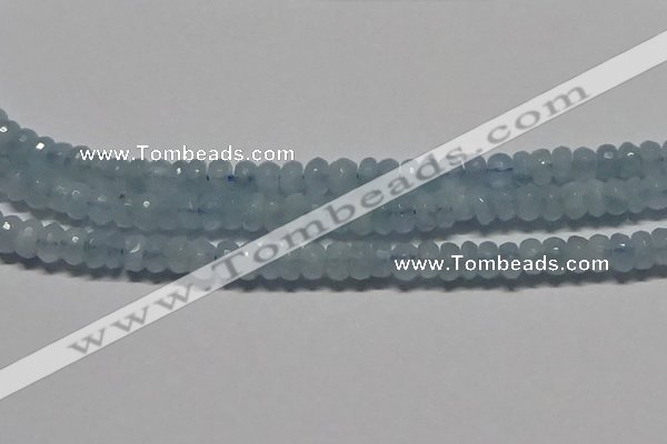 CAQ762 15.5 inches 6*10mm faceted rondelle aquamarine beads