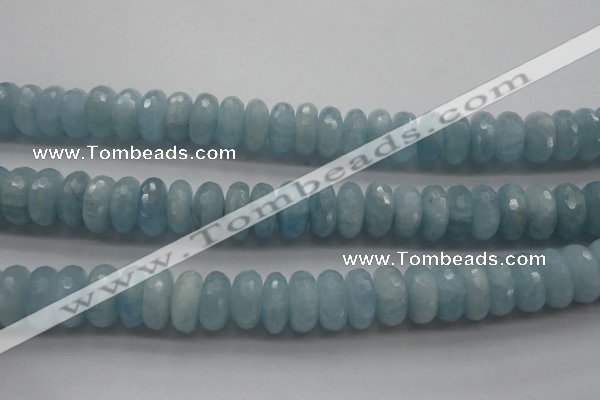 CAQ77 15.5 inches 6*11mm faceted rondelle A grade aquamarine beads