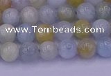 CAQ781 15.5 inches 6mm round natural aquamarine beads