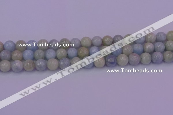 CAQ783 15.5 inches 10mm round natural aquamarine beads