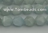 CAQ797 15.5 inches 8mm faceted nuggets aquamarine gemstone beads