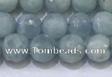 CAQ870 15.5 inches 6mmm faceted round aquamarine beads wholesale