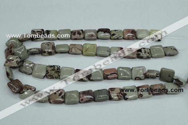 CAR23 15.5 inches 15*15mm square artistic jasper beads wholesale