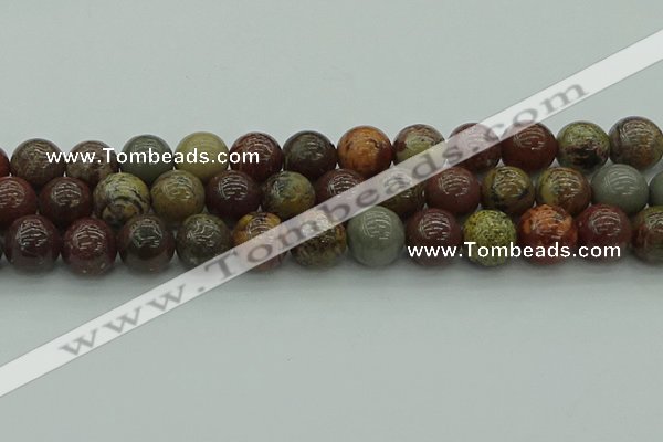 CAR355 15.5 inches 14mm round red artistic jasper beads wholesale