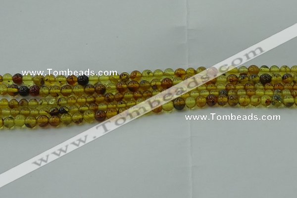 CAR500 15.5 inches 4mm - 5mm round natural amber beads wholesale