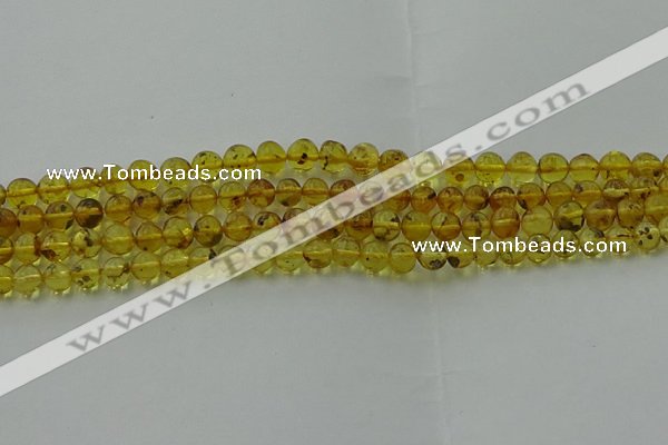 CAR521 15.5 inches 5mm - 6mm round natural amber beads wholesale