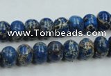 CAT52 15.5 inches 8*10mm rondelle dyed natural aqua terra jasper beads
