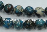 CAT62 15.5 inches 12mm round dyed natural aqua terra jasper beads