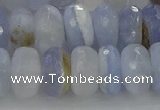 CBC467 15.5 inches 7*12mm faceted rondelle blue chalcedony beads