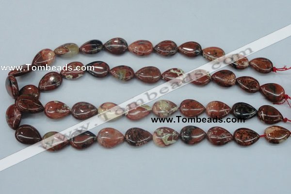 CBD02 15.5 inches 13*18mm flat teardrop brecciated jasper gemstone beads